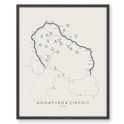 Trail Poster of Annapurna Circuit - Beige