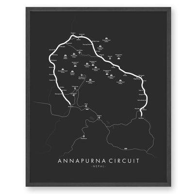 Trail Poster of Annapurna Circuit - Grey