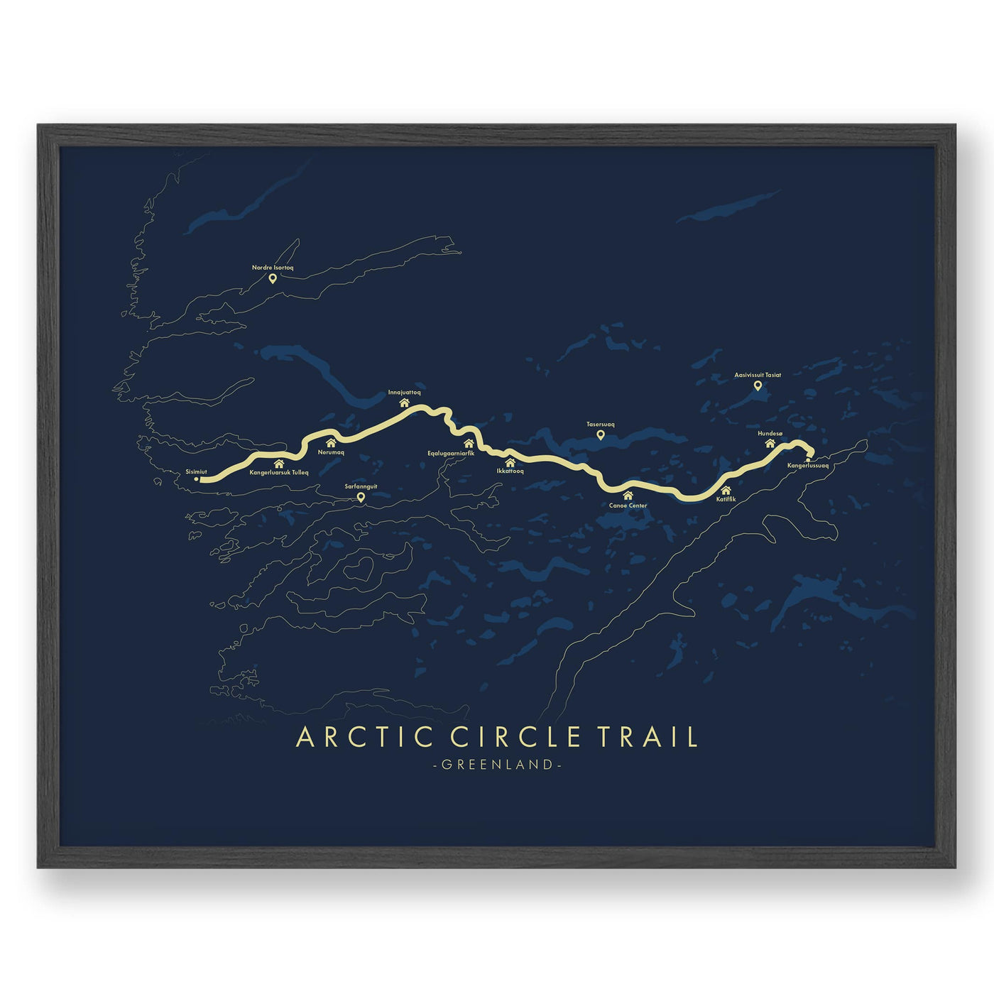 Trail Poster of Arctic Circle Trail - Blue