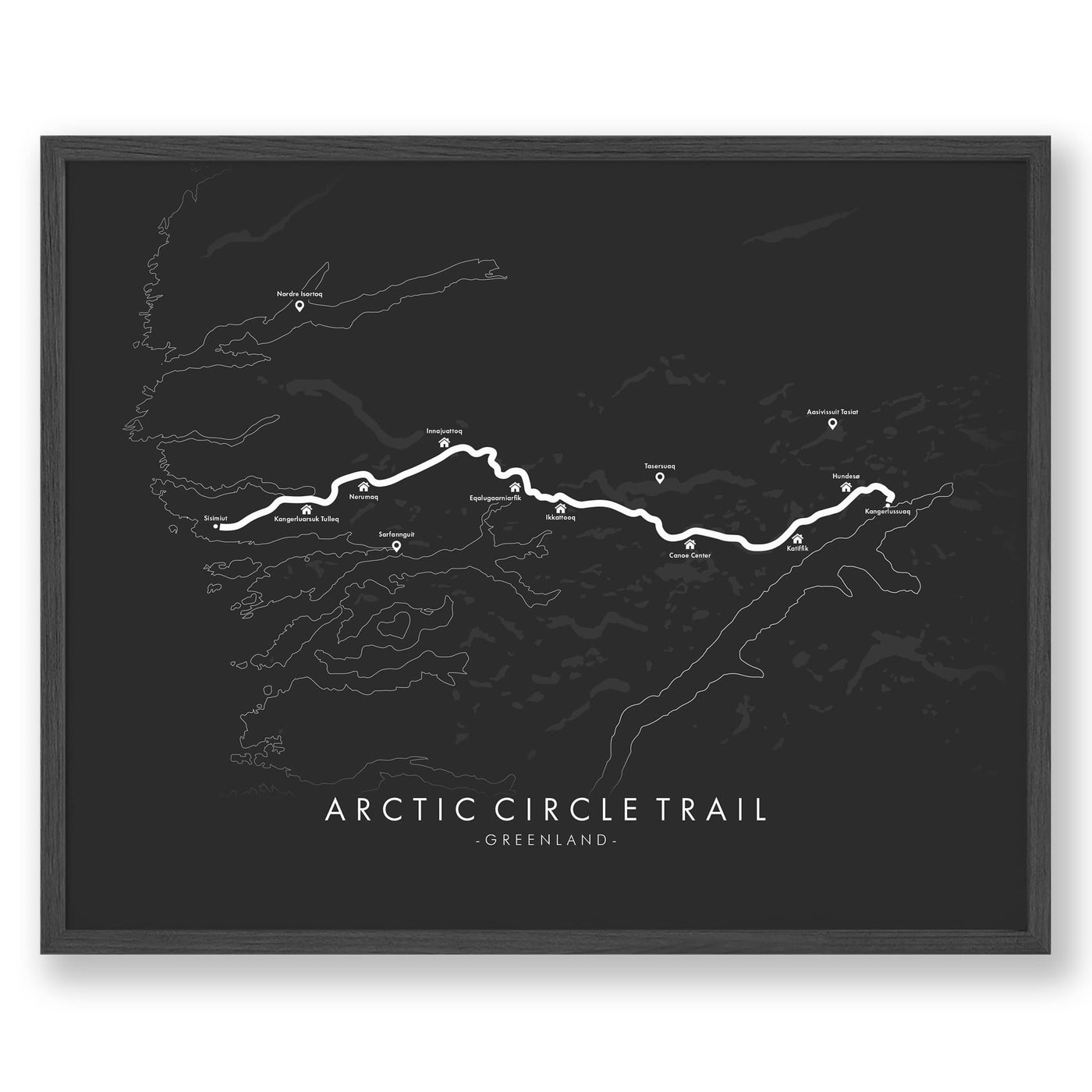 Trail Poster of Arctic Circle Trail - Grey