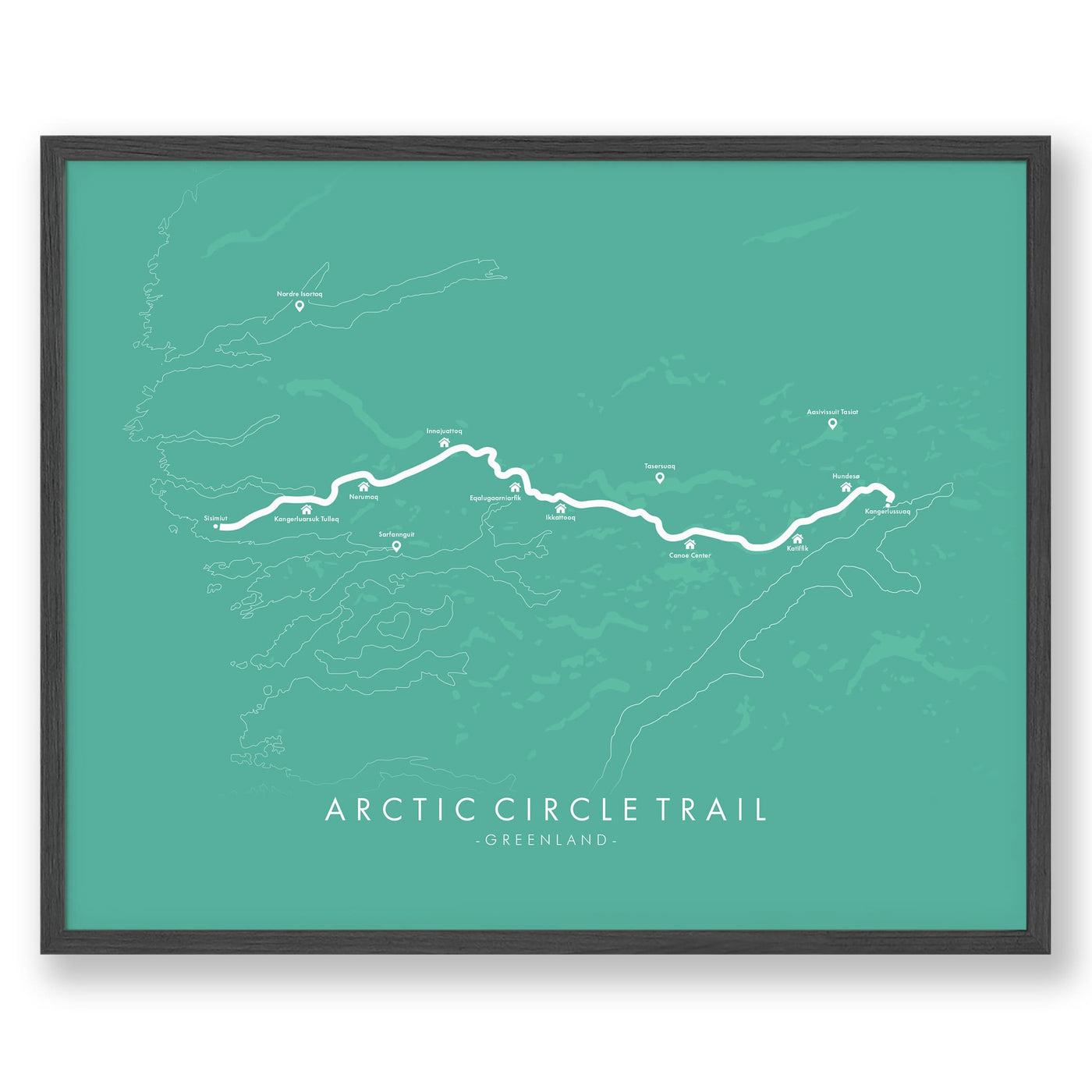 Trail Poster of Arctic Circle Trail - Teal