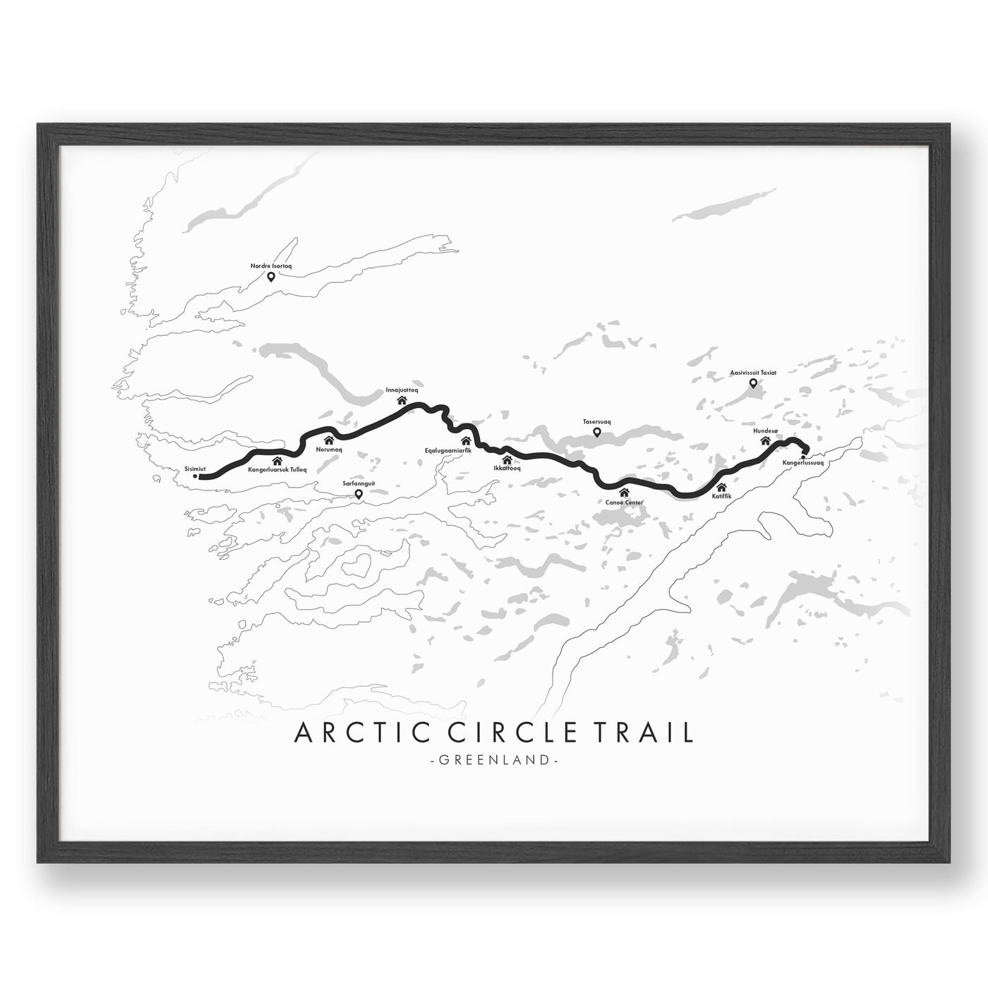 Trail Poster of Arctic Circle Trail - White