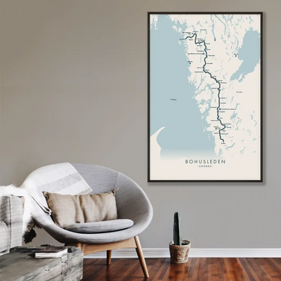 Trail Poster of Bohusleden - Beige Mockup