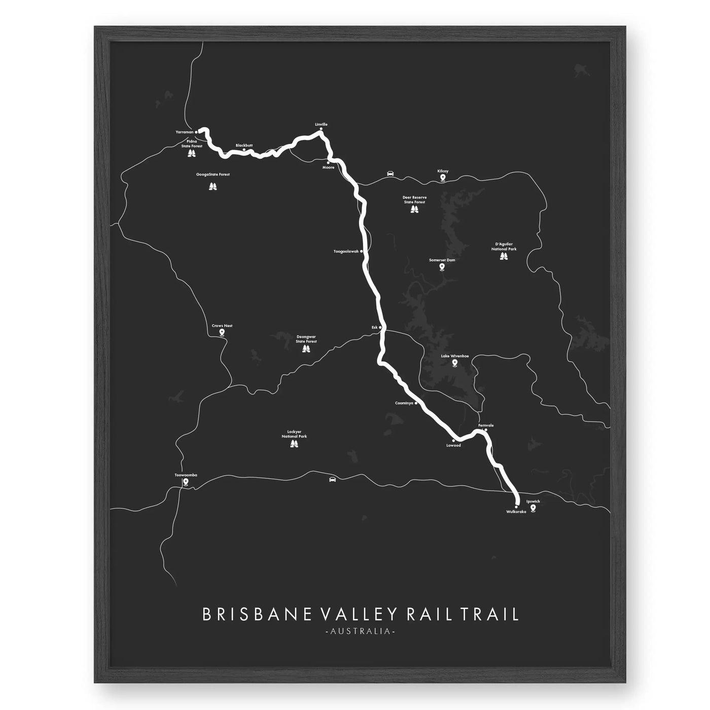Brisbane Valley Rail Trail Map | Brisbane Valley Rail Trail Poster ...