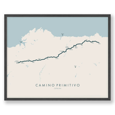 Trail Poster of Camino Primitivo - Beige