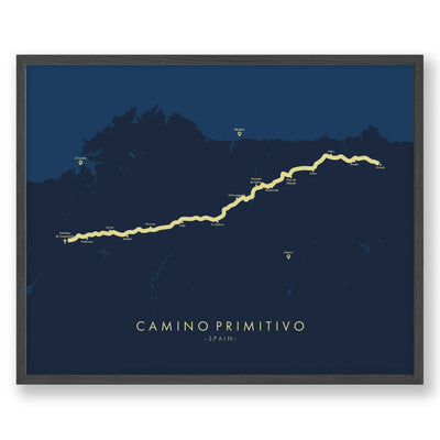Trail Poster of Camino Primitivo - Blue
