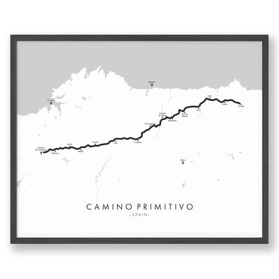 Trail Poster of Camino Primitivo - White