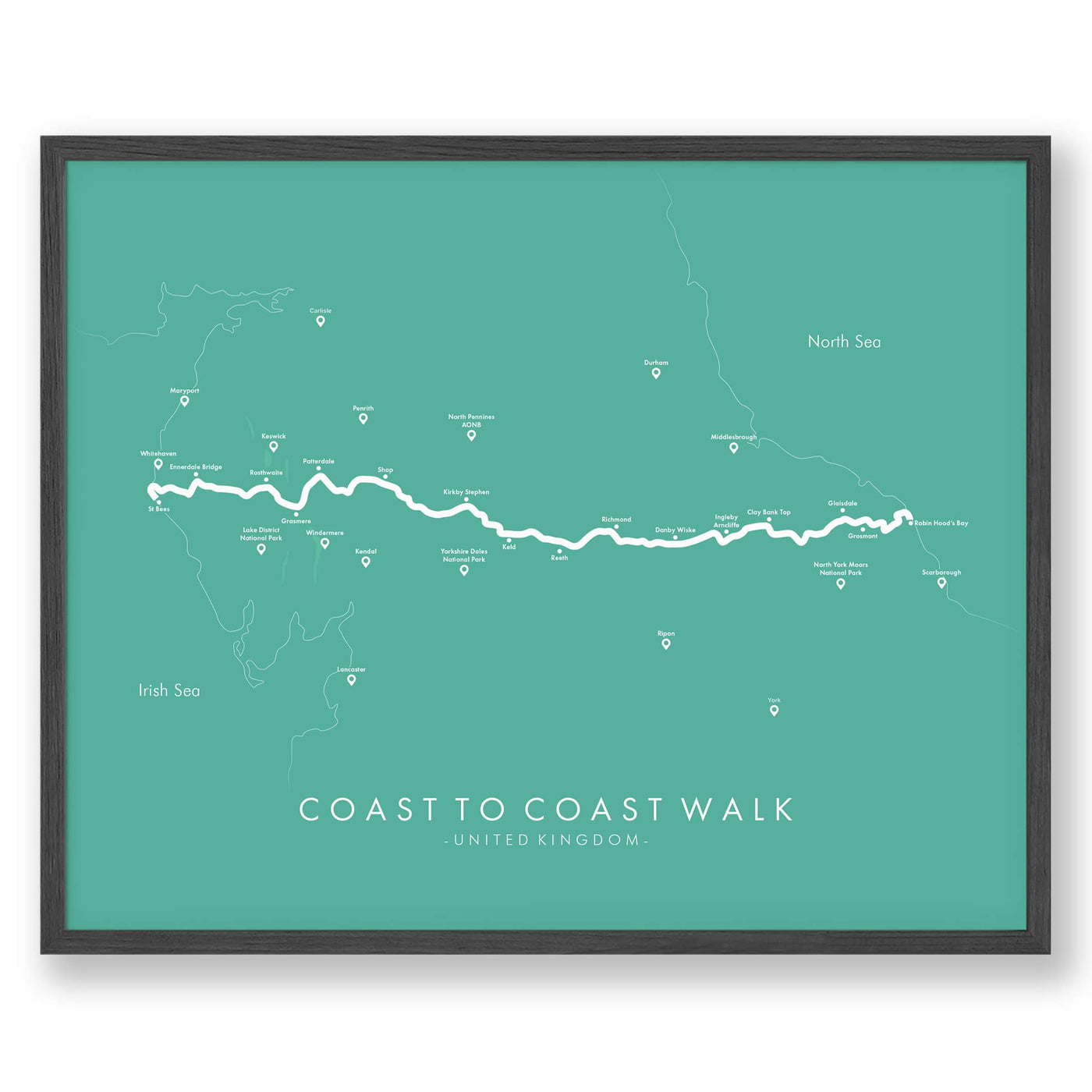 Trail Poster of Coast To Coast UK - Teal