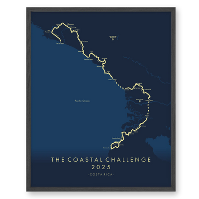 Trail Poster of Costa Rica Coastal Challenge - Blue