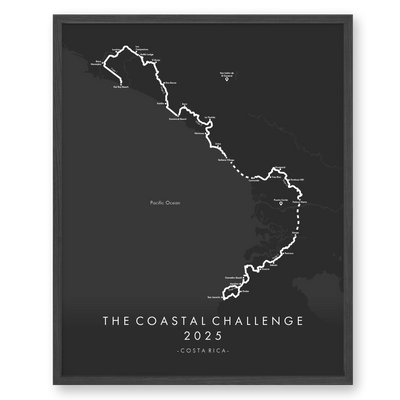 Trail Poster of Costa Rica Coastal Challenge - Grey