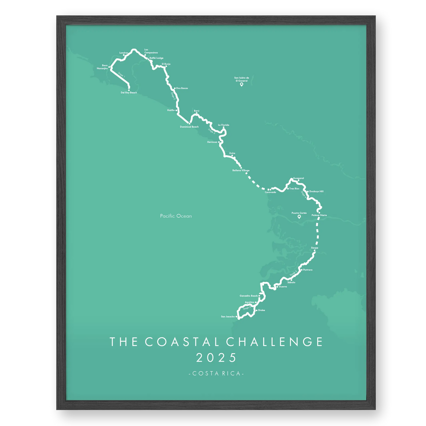 Trail Poster of Costa Rica Coastal Challenge - Teal