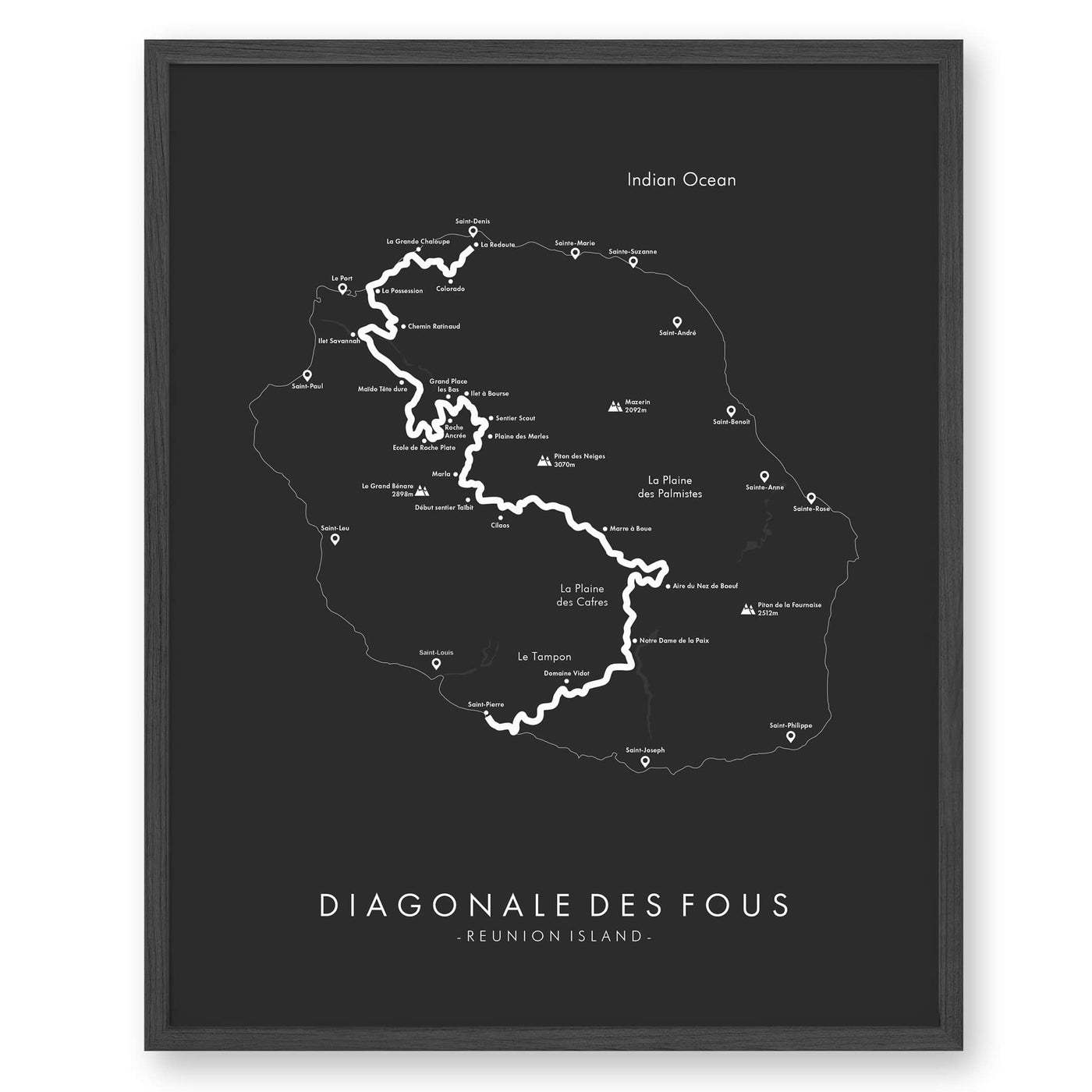 Trail Poster of Diagonale Des Fous - Grey