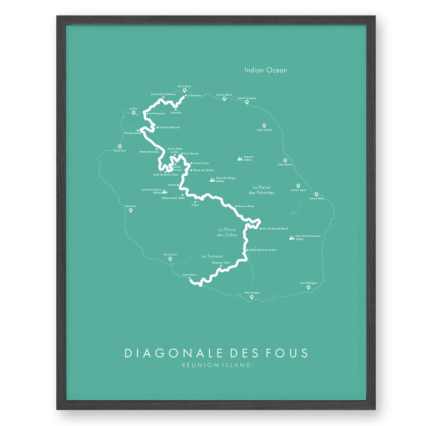 Trail Poster of Diagonale Des Fous - Teal