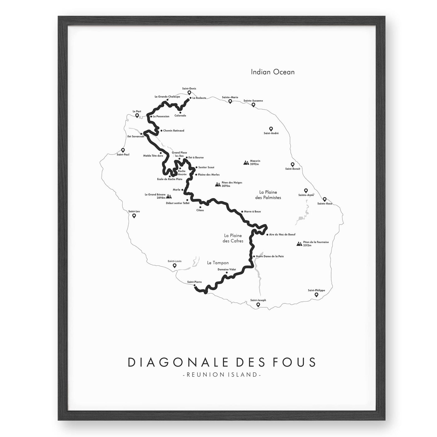 Trail Poster of Diagonale Des Fous - White