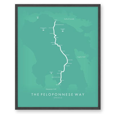 Trail Poster of E4 | The Peloponnese Way - Teal