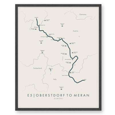 Trail Poster of E5 | Oberstdorf to Meran - Beige