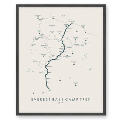 Trail Poster of Everest Base Camp Trek - Beige