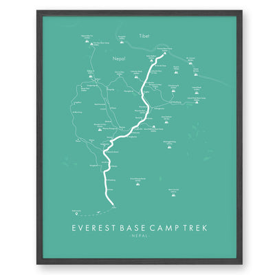 Trail Poster of Everest Base Camp Trek - Teal