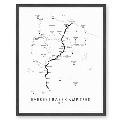 Trail Poster of Everest Base Camp Trek - White