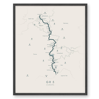 Trail Poster of GR5 - Beige