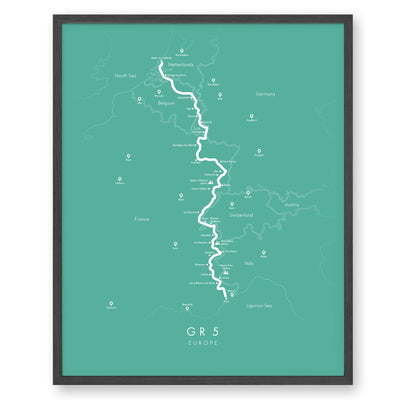 Trail Poster of GR5 - Teal