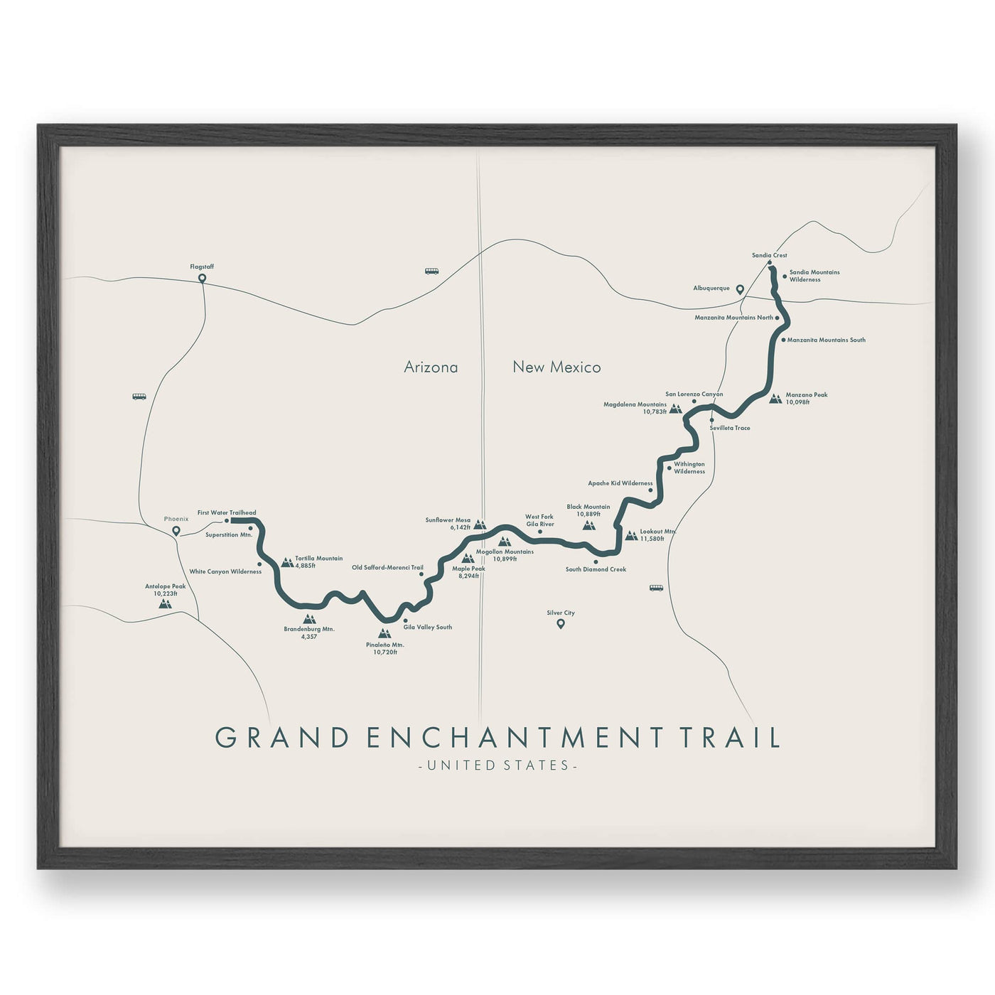 Trail Poster of Grand Enchantment Trail - Beige