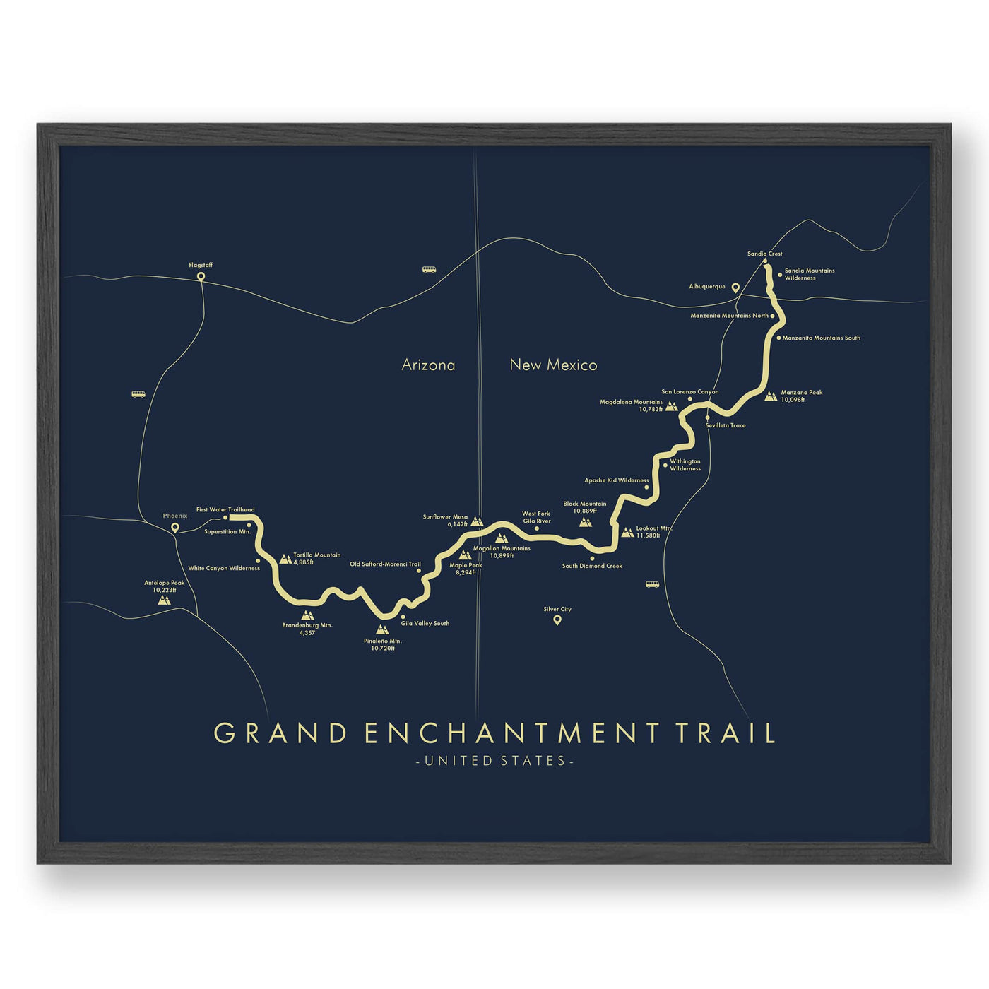 Trail Poster of Grand Enchantment Trail - Blue