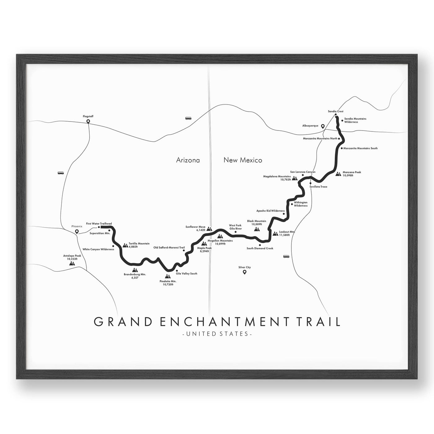 Trail Poster of Grand Enchantment Trail - White