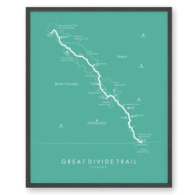 Trail Poster of Great Divide Trail - Teal