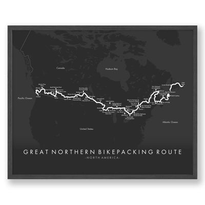 Trail Poster of Great Northern Bikepacking Route - Grey