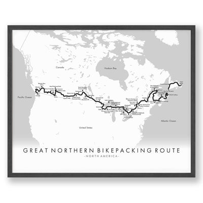 Trail Poster of Great Northern Bikepacking Route - White