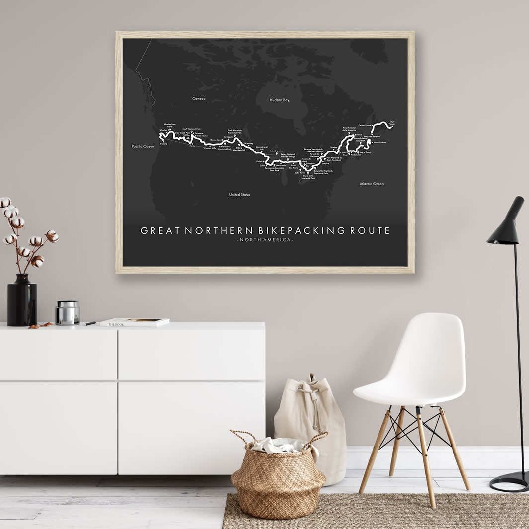 Trail Poster of Great Northern Bikepacking Route - Grey Mockup