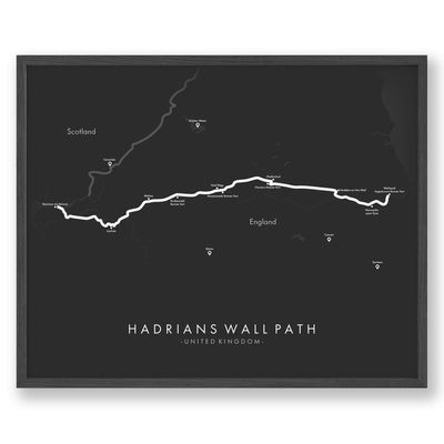 Trail Poster of Hadrians Wall Path - Grey