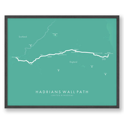 Trail Poster of Hadrians Wall Path - Teal