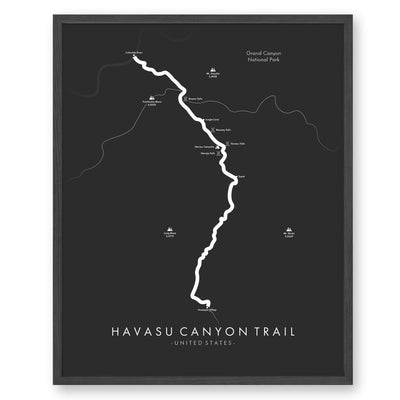 Trail Poster of Havasu Canyon Trail - Grey