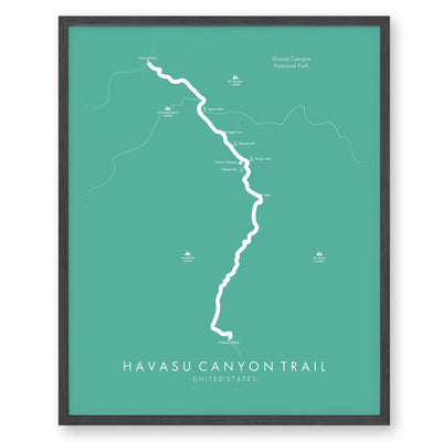 Trail Poster of Havasu Canyon Trail - Teal