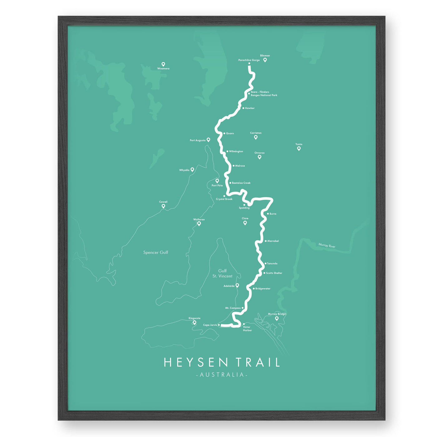 Trail Poster of Heysen Trail - Teal