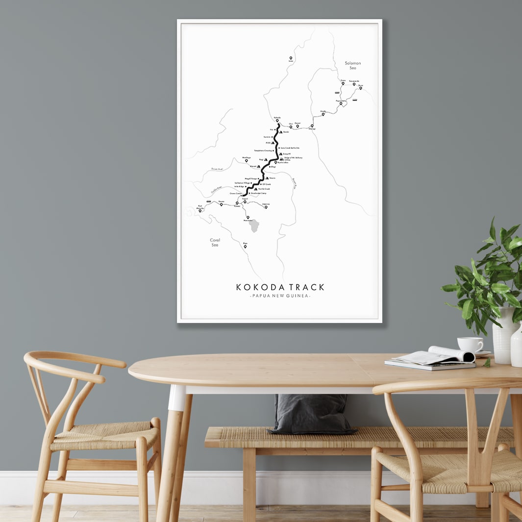 Trail Poster of Kokoda Track - White Mockup