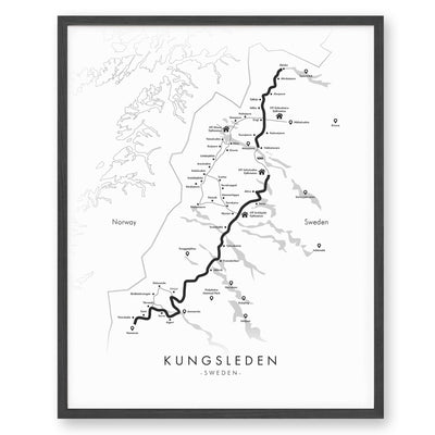 Trail Poster of Kungsleden - White