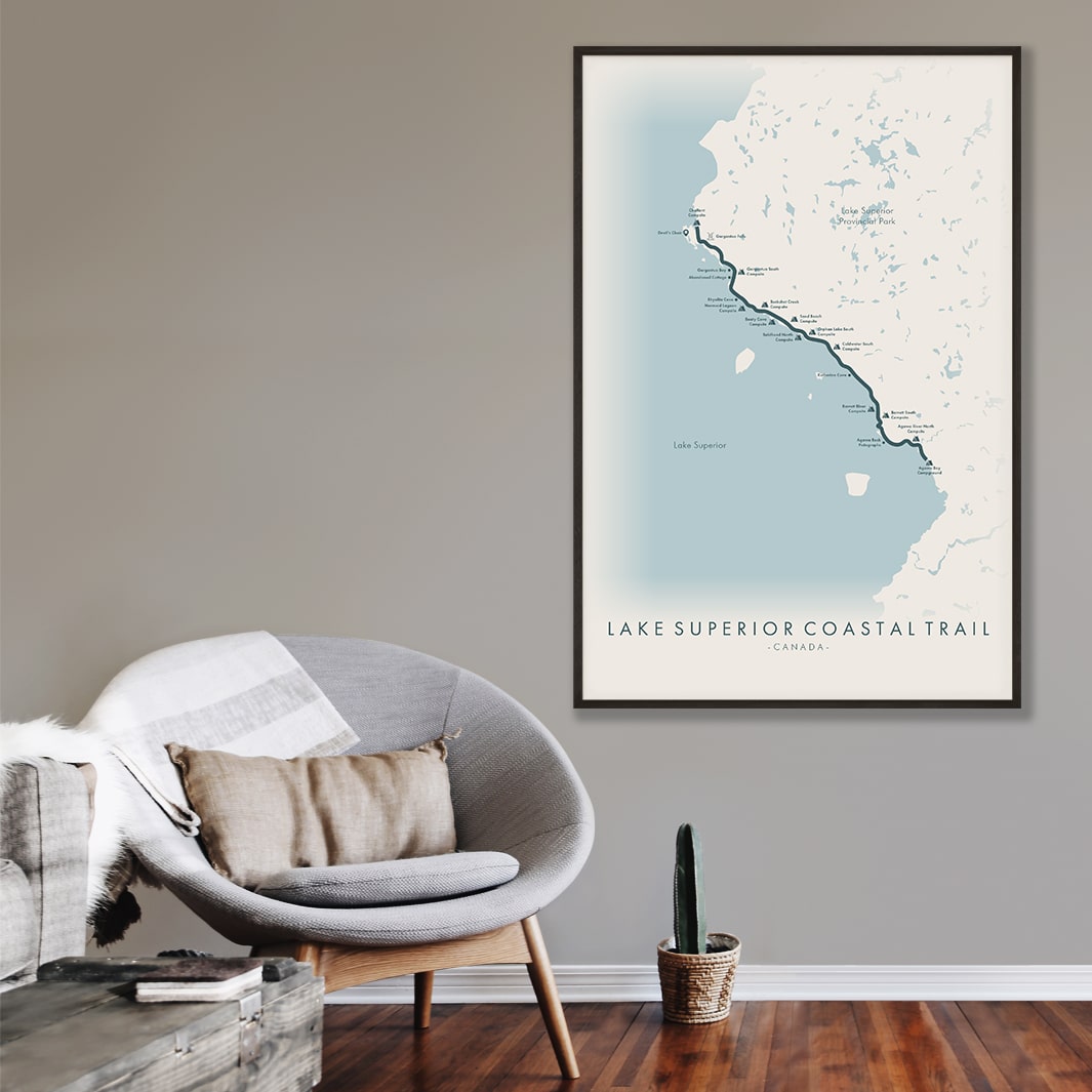 Trail Poster of Lake Superior Coastal Trail - Beige Mockup