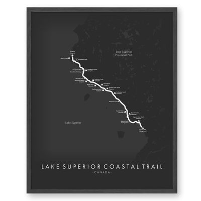 Trail Poster of Lake Superior Coastal Trail - Grey