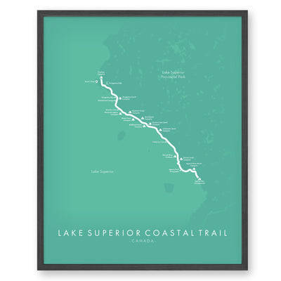 Trail Poster of Lake Superior Coastal Trail - Teal