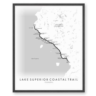 Trail Poster of Lake Superior Coastal Trail - White