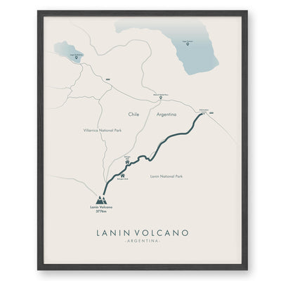 Trail Poster of Lanin Volcano Hike - Beige