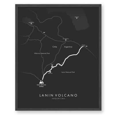 Trail Poster of Lanin Volcano Hike - Grey