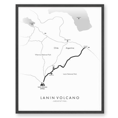 Trail Poster of Lanin Volcano Hike - White