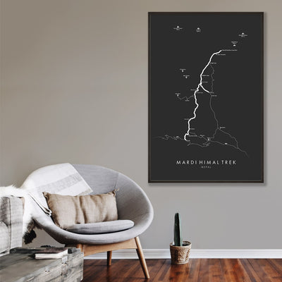 Trail Poster of Mardi Himal Trail - Grey Mockup