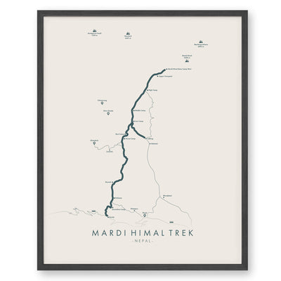 Trail Poster of Mardi Himal Trail - Beige