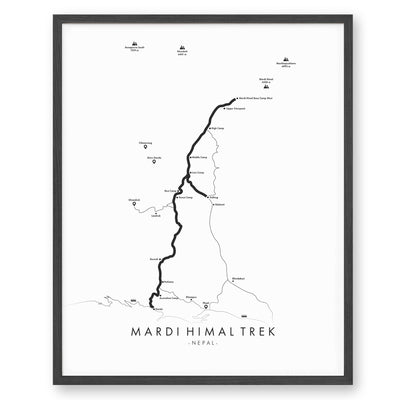 Trail Poster of Mardi Himal Trail - White