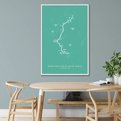 Trail Poster of Northville Placid Trail - Teal Mockup